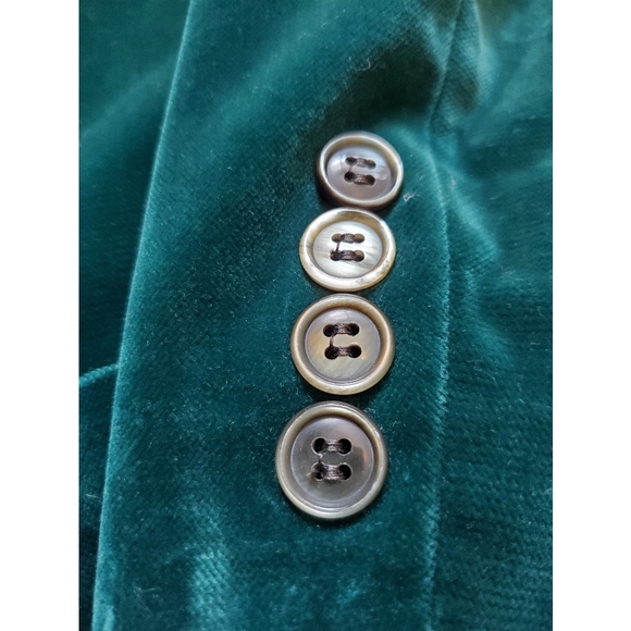 Vintage Pierre Laffitte Teal Velvet Suit Jacket - Picture 6 of 6